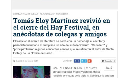 Tomás Eloy Martínez revivió en el cierre del Hay Festival, en anécdotas de colegas y amigos