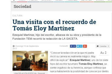 Una visita con el recuerdo de Tomás Eloy Martínez