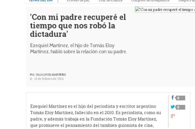“Con mi padre recuperé el tiempo que nos robó la dictadura”