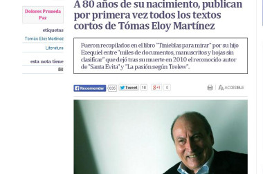 A 80 años de su nacimiento, publican por primera vez todos los textos cortos de Tómas Eloy Martínez